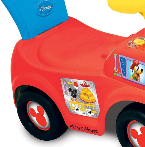 Kiddieland Disney Mickey Mouse Fire Engine Rider Lights N' Sounds Activity Ride-On