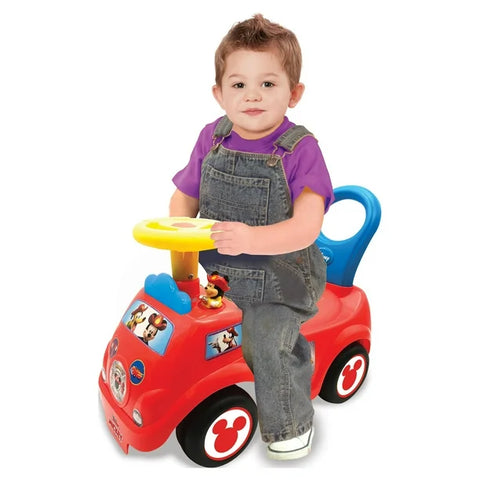 Kiddieland Disney Mickey Mouse Fire Engine Rider Lights N' Sounds Activity Ride-On