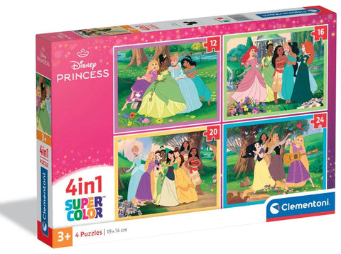 Clementoni SuperColor 4 in 1 Disney Princess Puzzle 12, 16, 20, 24 Pieces