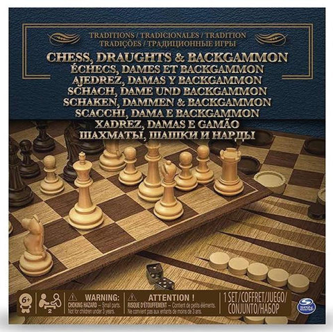 Cardinal 3-in-1 Chess, Draughts, Backgammon