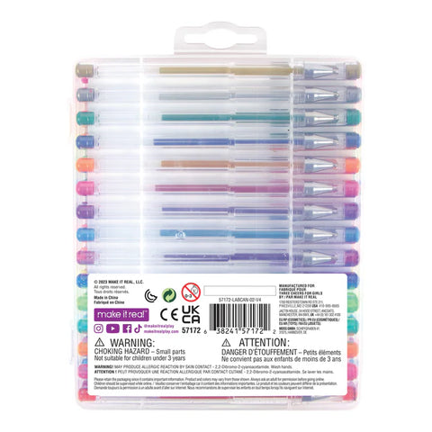 Make It Real 30 Gel Pen Set with Color Your Own Sticker Sheets