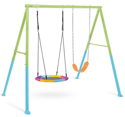 Intex Colorful Swing Set with 2 Bird's Nest and Swing Set 254x235x200cm