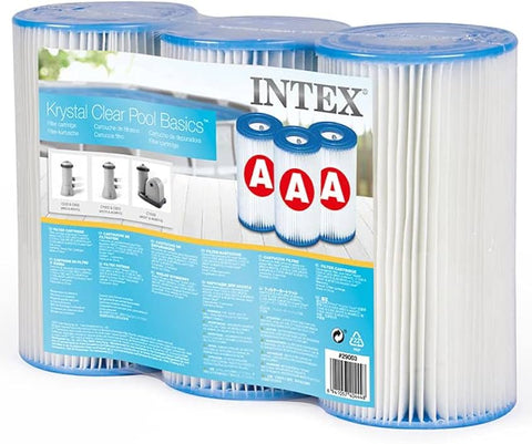 Intex Type A Pool Filter Cartridge 3 Pack