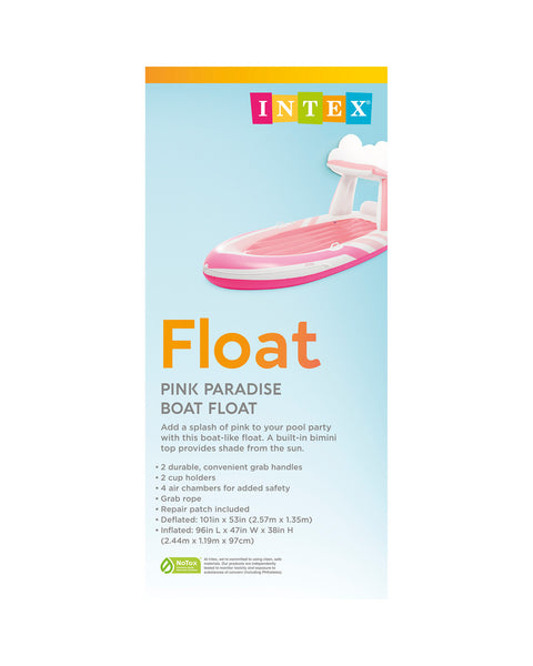 Intex Pink Paradise Inflatable Boat Float 257x135cm