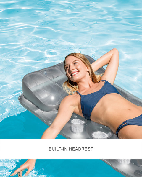 Intex 18-Pocket Suntanner Inflatable Floating Mat Gray 188x71cm