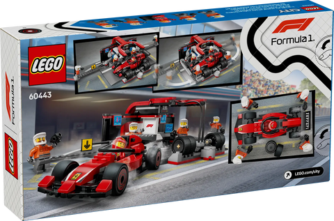 LEGO - City F1 Pit Stop & Pit Crew with Ferrari Car 60443 322 Pieces