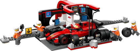 LEGO - City F1 Pit Stop & Pit Crew with Ferrari Car 60443 322 Pieces