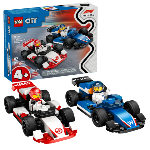 LEGO - F1 Williams Racing & Haas F1 Race Cars 60464 92 Pieces