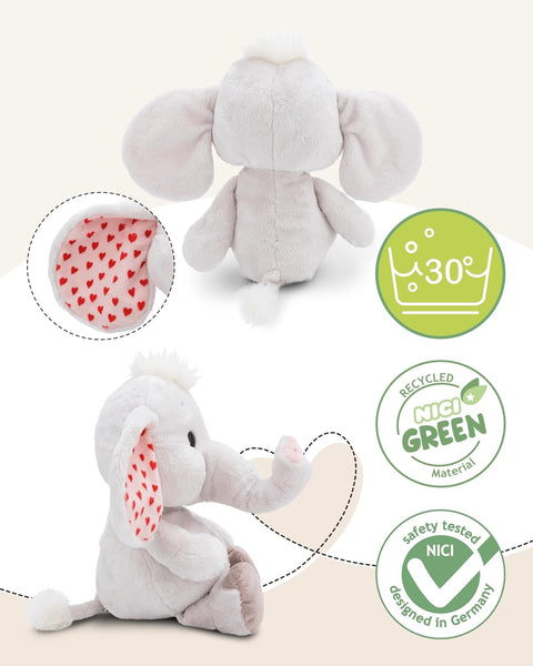 Nici Soft Toy Love Elephant Light Grey 23cm