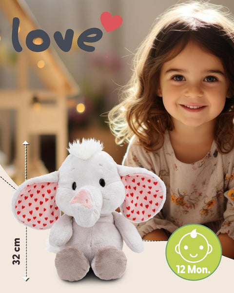 Nici Soft Toy Love Elephant Light Grey 32cm