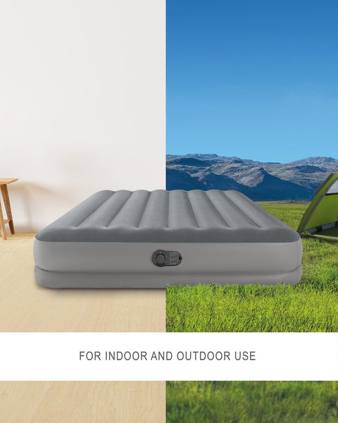 Intex Queen Dura-Beam Prestige Air Mattress With Fastfill USB Pump 203x152x30cm