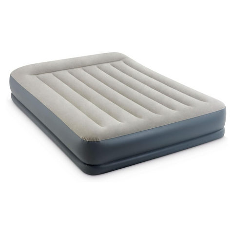 Intex Dura Beam Queen Pillow Rest Mid-Rise Air Mattress with Bip 152x203x30cm