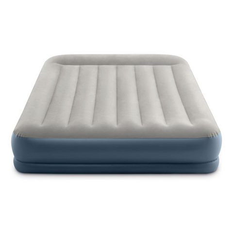 Intex Dura Beam Queen Pillow Rest Mid-Rise Air Mattress with Bip 152x203x30cm