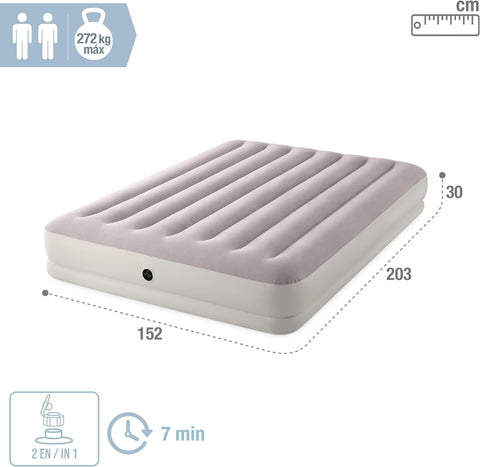 Intex Dura-Beam Prestige Mid-Rise Queen Airbed With QuickFill USB Pump, 203x152x25cm