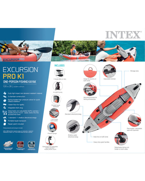 Intex Excursion Pro K1 Inflatable Kayak 1 Person 305x92x49cm