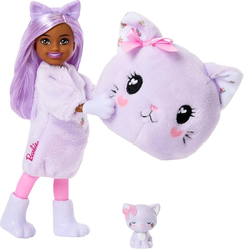 Barbie Cutie Reveal Cuddly Series Chelsea Small Dolls & Accessories, 6 Surprises JMW63
