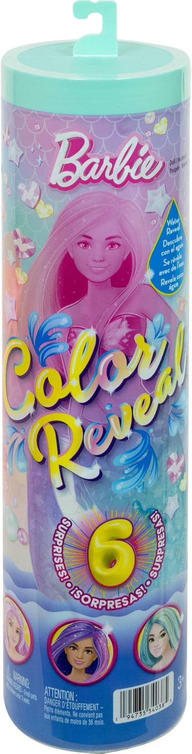 Barbie Color Reveal Mermaid Series Doll & Accessories With 6 Surprises JMW61