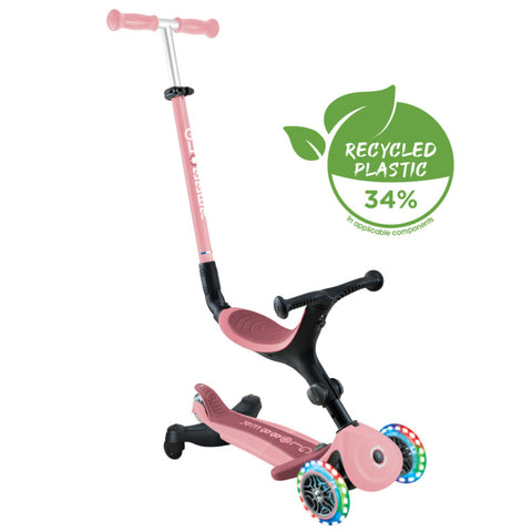 Globber GO•UP ACTIVE LIGHTS 360° Foldable Scooter Pastel Pink 3-9 Years