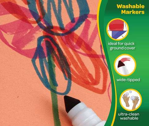 Crayola 8 Ultra Clean Washable Markers Broad Line Tip