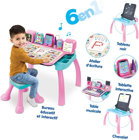 VTech Magi Bureau Interactif Et Musical 6 en 1 Rose