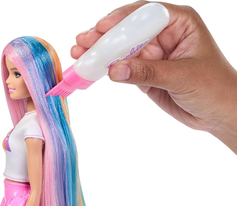 Barbie Rainbow Sparkle Hair Fashion Doll With Extra-Long Hair And 12 Styling Accessories JJP07