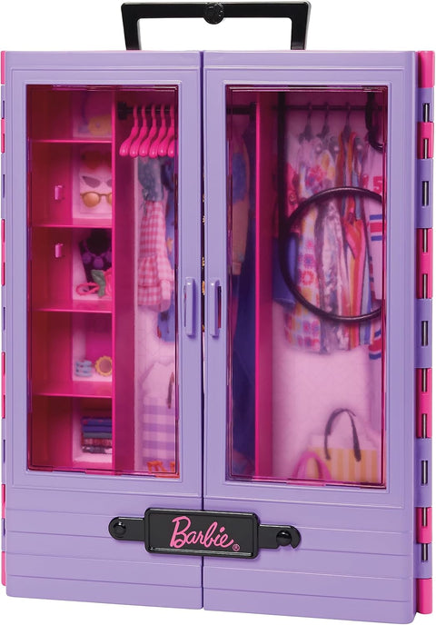 Barbie Ultimate Closet With 6 Hangars, Accessory Features Translucent Doors, Racks & Shelves HJL65