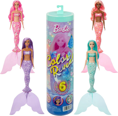 Barbie Color Reveal Mermaid Series Doll & Accessories With 6 Surprises JMW61