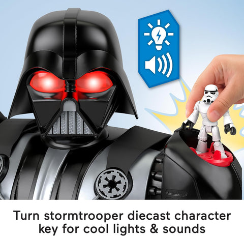 Imaginext Star Wars Darth Vader Bot 2+ Ft With Lights Sounds & Stormtrooper