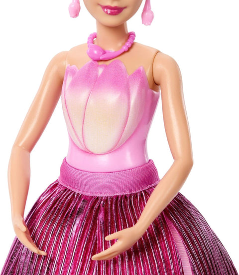 Barbie Petal Pop Scented Fashion Doll With Pink Tulip Dress, Reveal Accessories Like Bunny & More JMF57
