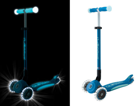 Globber Elite Lights Glow 3-Wheel Scooter Deep Blue 3-9 Year
