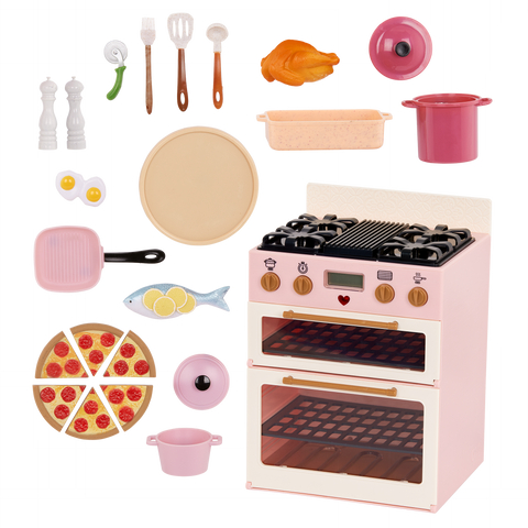 Our Generation Make & Bake Stove 25-pc Double Oven Kitchen Playset for 18" Dolls