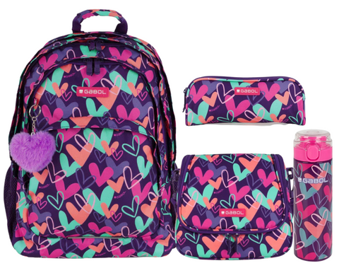 Gabol Kokoro Hearts 3 Parts Backpack 44cm School Set