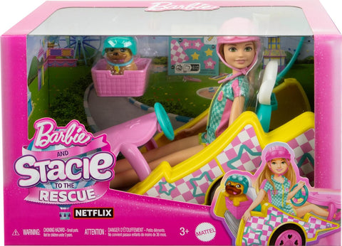 Barbie Stacie Doll with Go-Kart Car with Rolling Wheels