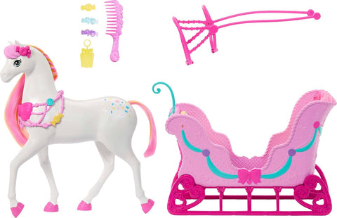 Barbie in The Nutcracker Land Of Sweets Horse & Sled JNH63