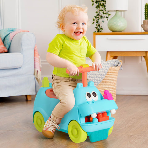 B. Locbloc Hippo Ride-On with Building Blocks