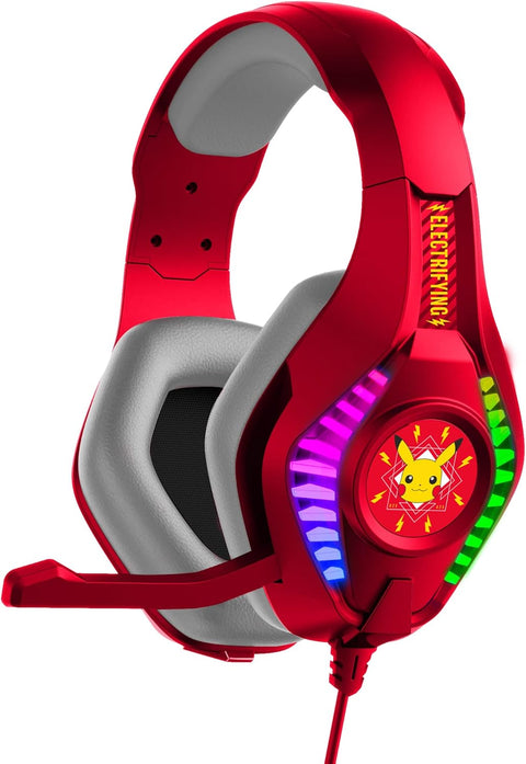 OTL On-Ear Pokemon Pikachu Wired ProG5 Gaming Headphone Changing LED Light Red