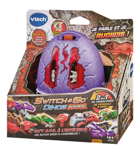 VTech Switch & Go Dinos Surprise V2 - 6 modèles à collectionner Assorted