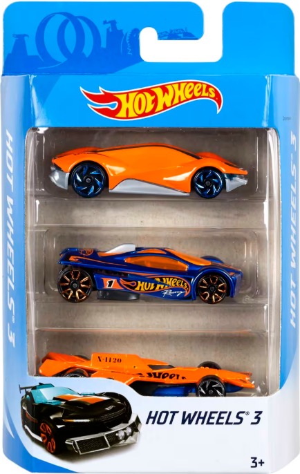 Hot Wheels 1:64 Scale Toy Cars & Trucks 3-Pack Assorted