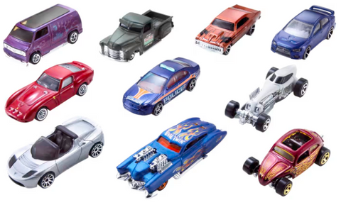 Hot Wheels 1:64 Scale Toy Cars & Trucks 10-Pack Assorted
