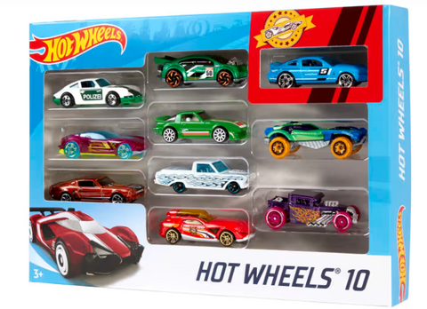 Hot Wheels 1:64 Scale Toy Cars & Trucks 10-Pack Assorted