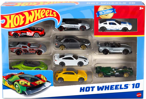 Hot Wheels 1:64 Scale Toy Cars & Trucks 10-Pack Assorted