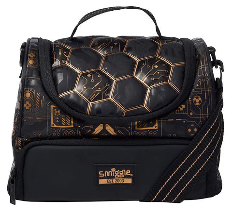 Smiggle Black Livewire Double Decker Lunch Bag