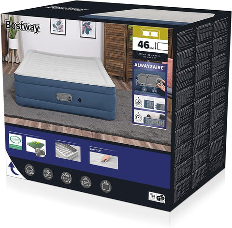 Bestway AlwayzAire Queen Airbed Built-in Dual Pump 203x152x46cm