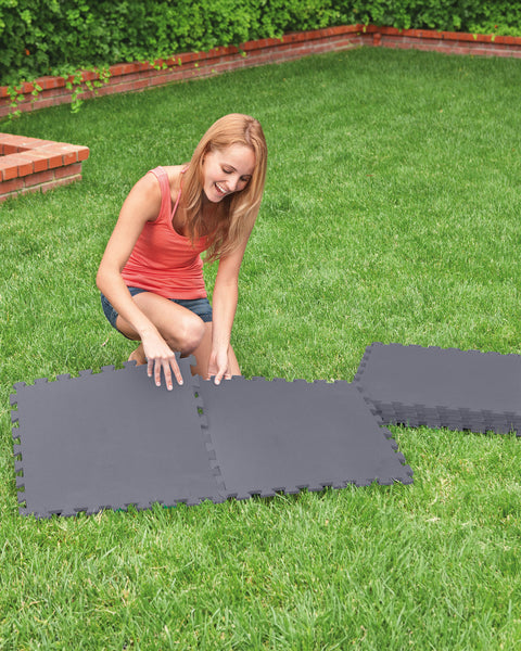 Intex Anti-slip Grey Padded Floor Protector 8 Pieces 50x50cm