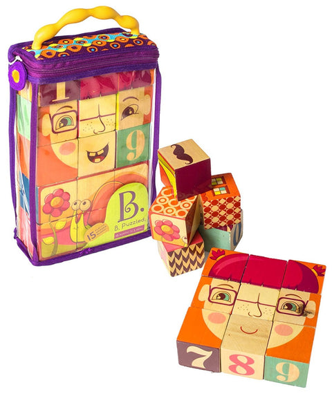 B. Puzzled 15 Pieces Wooden Blocks