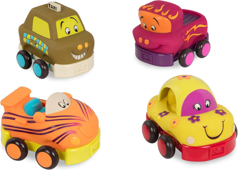 B. 4 Pull-Back Toy Vehicles Wheeee-ls!
