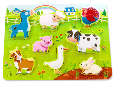 B. Peek & Explore Farm Animals Chunky Wooden Puzzle