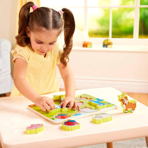 B. Wooden Chunky Farm Animals Puzzle 8 Pieces