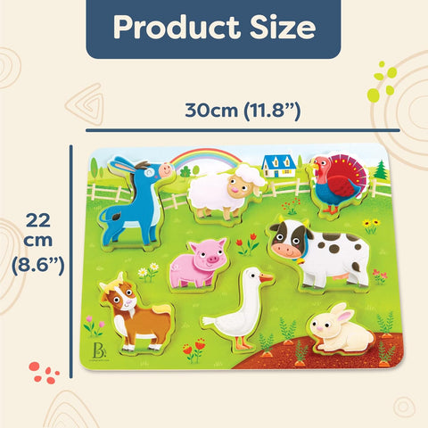 B. Wooden Chunky Farm Animals Puzzle 8 Pieces
