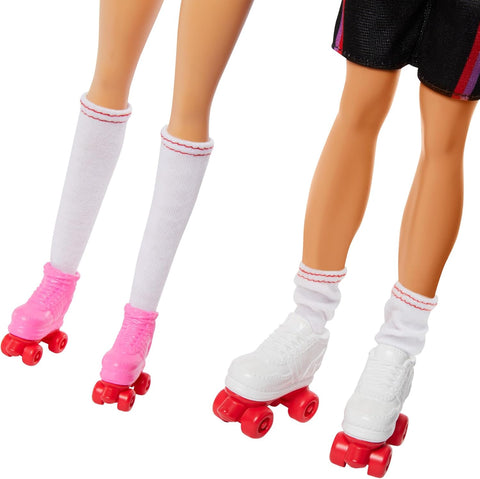 Barbie 65th Anniversary Fashionistas 2 Dolls & 6 Accessories Set, Roller-Skating Theme